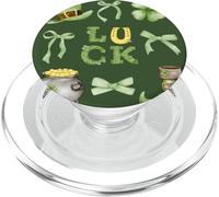 St Patricks Day Lucky Leprechaun Shamrock Coquette Aesthetic PopSockets PopGrip per MagSafe