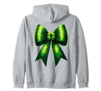St Patricks Day Lucky Verde Shamrock Coquette Arco Donne Bambini Felpa con Cappuccio