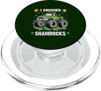 St Patrick's Day Monster Truck schiacciando trifogli uomini donne PopSockets PopGrip per MagSafe