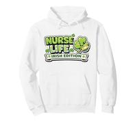 St Patrick's Day Nurse Life Irish Edition Kawaii Shamrock Felpa con Cappuccio