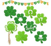 St Patricks Day Ornaments - St Patricks Day Decorations | Festive Centerpieces For Parties | St Patrick's Day Irish Ornaments Set of 8 | Shamrock Decoration For Branches Irish Home Decor