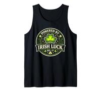 St Patricks Day Powered By Irish Luck EST 17 Trifoglio Canotta