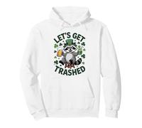 St Patricks Day Raccoon Let's Get Trashed Bere Felpa con Cappuccio