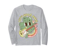 St Patrick's Day Rock Music Sham Rocks Irish Pun Maglia a Manica