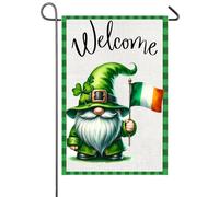 St Patricks Day Saint Patrick'S Gnome Irish Welcome Spring Bandiera Esterna 30X45Cm Bandiere Moda Decorative Bandiera Da Cortile Per Interni Casa Il Portico