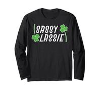 St Patricks Day Sassy Lassie Clover Saint Pattys Ragazze Bambini Maglia a Manica