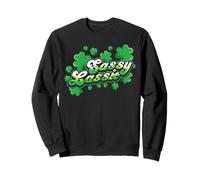 St Patricks Day Sassy Lassie Shamrock Funny Irish Girl Donne Felpa