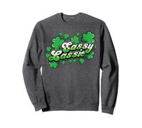 St Patricks Day Sassy Lassie Shamrock Funny Irish Girl Donne Felpa