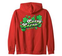 St Patricks Day Sassy Lassie Shamrock Funny Irish Girl Donne Felpa con Cappuccio