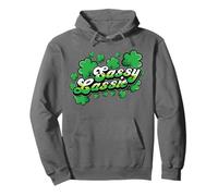 St Patricks Day Sassy Lassie Shamrock Funny Irish Girl Donne Felpa con Cappuccio