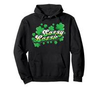 St Patricks Day Sassy Lassie Shamrock Funny Irish Girl Donne Felpa con Cappuccio