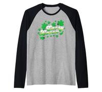 St Patricks Day Sassy Lassie Shamrock Funny Irish Girl Donne Maglia con Maniche Raglan
