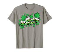 St Patricks Day Sassy Lassie Shamrock Funny Irish Girl Donne Maglietta