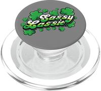 St Patricks Day Sassy Lassie Shamrock Funny Irish Girl Donne PopSockets PopGrip per MagSafe