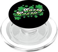 St Patricks Day Sassy Lassie Shamrock Funny Irish Girl Donne PopSockets PopGrip per MagSafe