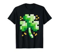 St Patricks Day Shamrock Building Blocks Mattoni Ragazzi Ragazze Maglietta