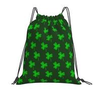 St Patrick's Day Shamrock Four Leaves Borsa con Coulisse Moda Sacca con Cordoncino Stringa Borsa Palestra per Vacanze Uomo Spiaggia 36X42Cm