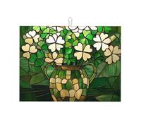 St. Patrick'S Day Shamrock Glass Dish Drying Mat For Kitchen Counter Microfiber Assorbente Piatto Scolapiatti Riutilizzabile Lavabile Extra Large 45,7 x 61 cm