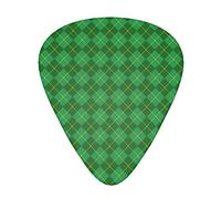 St Patricks Day Shamrock Green Plaid Tartan Plettri per Chitarra Include Calibro Sottile Medio e Pesante Regalo Unico per Chitarra per Basso Elettrico Chitarre Acustiche Ukulele (12 Pezzi)