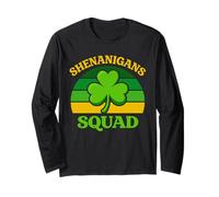 St Patricks Day Shenanigans Squad Shamrock St Paddys Day Maglia a Manica