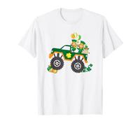 St Patricks Day Shirt Bambino Ragazze Monster Truck Maglietta