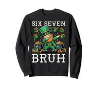 St Patricks Day Six Seven Bruh Leprechaun 6 7 Ragazzo Bambini Giovani Felpa