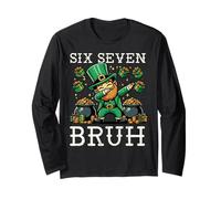 St Patricks Day Six Seven Bruh Leprechaun 6 7 Ragazzo Bambini Giovani Maglia a Manica