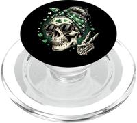 St Patricks Day Skull Messy Bun Peace Women St. Pattys Day PopSockets PopGrip per MagSafe