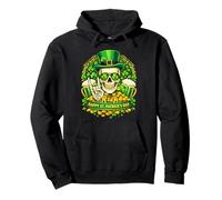 St Patricks Day Skull Shamrock Beer Horseshoe Irish Felpa con Cappuccio