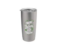 St Patricks Day Tacos Luckier Quadrifogli Bicchiere termico in acciaio inox doppia parete