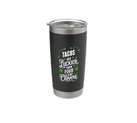 St Patricks Day Tacos Luckier Quadrifogli Bicchiere termico in acciaio inox doppia parete