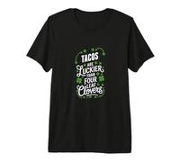 St Patricks Day Tacos Luckier Quadrifogli Maglietta Premium