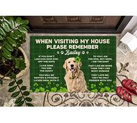 St. Patrick'S Day When Visiting My House Please Remember Golden Retriever Zerbino Asciugapassi Morbido Tappeto Entrata Confortevole Zerbino Ingresso Per Corridoio Cucina Vasca 40X60 Cm