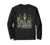 St Patricks Day Whisky Affari Western Cowboy Skeleton Maglia a Manica