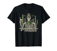 St Patricks Day Whisky Affari Western Cowboy Skeleton Maglietta