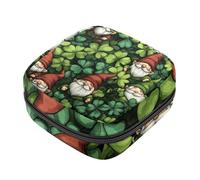 St. Patrick's Four Leaf Clover - Borsa per assorbenti igienici, portatile, per coppette mestruali, per ragazze e donne, borsa imbottita con cerniera