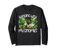 St. Patricks GNOME for Women Men Hanging with My Gnomies Maglia a Manica