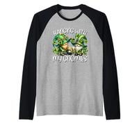 St. Patricks GNOME for Women Men Hanging with My Gnomies Maglia con Maniche Raglan