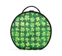 St Patrick's Green Clover Plaid Check Borse per il trucco Accessori da viaggio Borse per il trucco portatili per le donne con divisori regolabili 28 cm