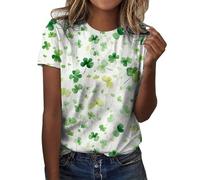 St Patrick's Shirts - Camicie da donna con stampa St. Pa Day, adatte per donna, girocollo, maniche corte, t-shirt, camicetta a tunica 2026, Wh1, M