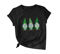 St Patrick's Shirts - Maglietta da donna casual St Day Sleep Tees con stampa di St. Thomas Camicetta corta da donna 2026, Nero , XL