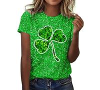 St Patrick's Shirts - Maglietta da donna con scheletro della testa, per Halloween, per donne incinte, top teasing europeo e di frontiera, maglietta da donna incinta 2026, verde, XL