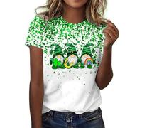 St Patrick's Shirts - Maglietta da donna con scheletro della testa, per Halloween, per donne incinte, top teasing europeo e di frontiera, maglietta da donna incinta 2026, verde, XXL