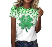 St Patrick's Shirts - Maglietta da donna con scheletro della testa, per Halloween, per donne incinte, top teasing europeo e di frontiera, maglietta da donna incinta 2026, verde, S