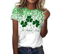 St Patrick's Shirts - Maglietta da donna con scheletro della testa, per Halloween, per donne incinte, top teasing europeo e di frontiera, maglietta da donna incinta 2026, verde, L