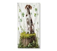 St Patricks - Striscione decorativo per porta a pelo corto tedesco, 91 x 182 cm, trifoglio da appendere per porta d'ingresso, per interni ed esterni, portico per cani, sfondo, forniture