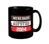 St Pauli Salita 2024 - Tazza nera con scritta We're back Amburgo, orgoglio Reeperbahn Port unito nello stemma dei ponti di atterraggio