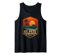 St Pete Clearwater Camicia Retro Sunset Gulf Coast Florida Canotta