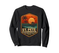 St Pete Clearwater Camicia Retro Sunset Gulf Coast Florida Felpa