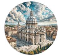 St. Peter's Basilica, Italy 1000 Pezzi Jigsaw Puzzle Adulti Building Round Jigsaw Puzzle Creativo Per Regalo Famiglia Per Adulti E Bambini Da 14 Anni E Più Stampa Di Alta Qualità 1000pcs (67.5x67.5cm)